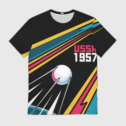 Мужская футболка 3D Спутник СССР 1957