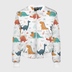 Женский бомбер 3D Милые динозавры