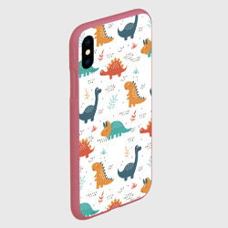 Чехол для iPhone XS Max матовый Милые динозавры - фото 2