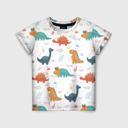 Детская футболка 3D Милые динозавры