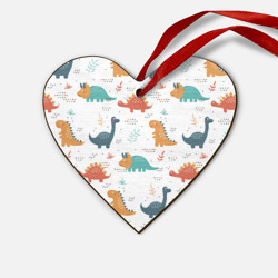 Деревянная игрушка Сердце Милые динозавры