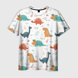 Мужская футболка 3D Милые динозавры