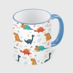 Кружка с полной запечаткой Милые динозавры