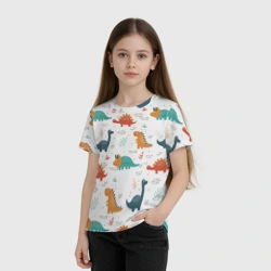 Детская футболка 3D Милые динозавры - фото 2