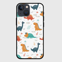 Чехол для iPhone 13 mini Милые динозавры