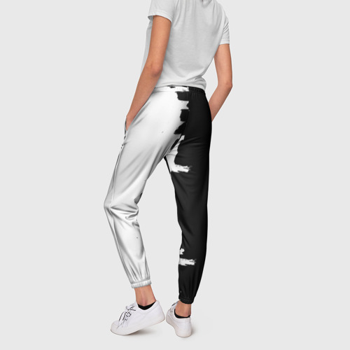 Женские брюки 3D Черным по белому, цвет 3D печать - фото 4