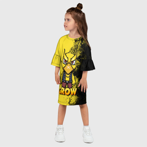 Детское платье 3D с принтом Brawl Stars CROW, фото на моделе #1