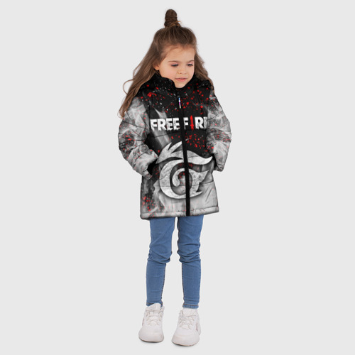 Зимняя куртка для девочек 3D Garena free fire, цвет черный - фото 5