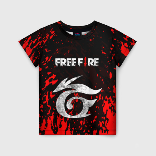 Детская футболка с принтом Garena free fire, вид спереди №1