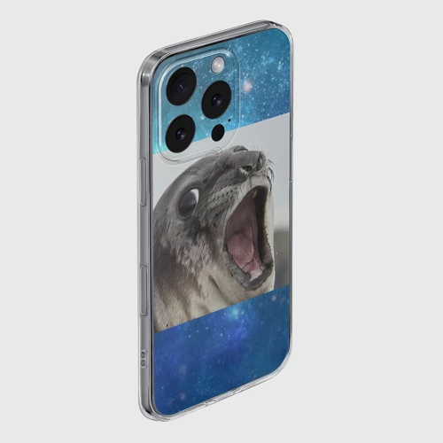 Чехол для iPhone 16 Pro Max силиконовый с защитой камеры Тюлень - фото 3