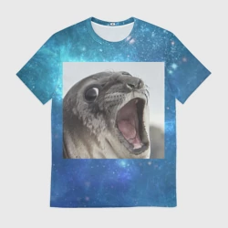 Мужская футболка 3D Тюлень