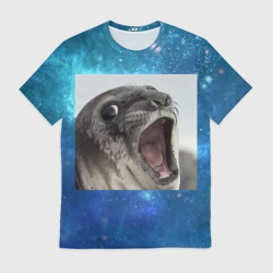 Мужская футболка 3D Тюлень