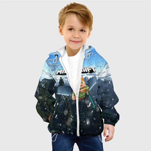 Детская куртка 3D Minecraft Майнкрафт, цвет белый - фото 3