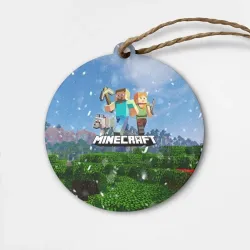 Деревянная игрушка круг Minecraft Майнкрафт