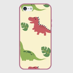 Чехол для iPhone 5/5S матовый Динозаврики