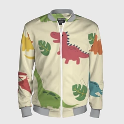 Мужской бомбер 3D Динозаврики
