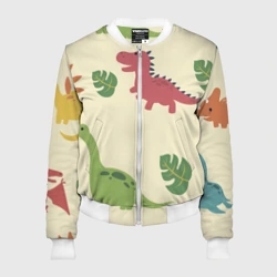 Женский бомбер 3D Динозаврики