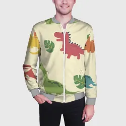 Мужской бомбер 3D Динозаврики - фото 2
