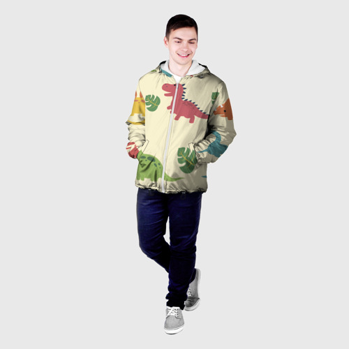 Мужская куртка 3D Динозаврики, цвет 3D печать - фото 3
