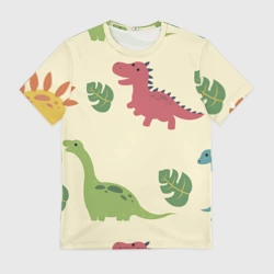 Мужская футболка 3D Динозаврики