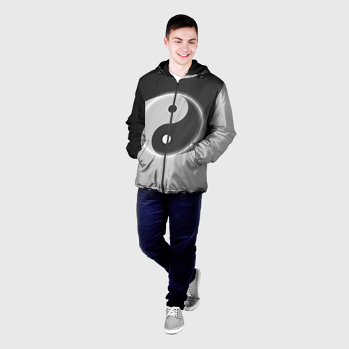 Мужская куртка 3D с принтом Инь - янь (с двух сторон), фото на моделе #1