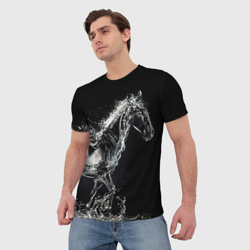 Мужская футболка 3D с принтом Скакун, фото на моделе #1