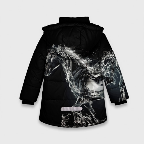 Зимняя куртка для девочек 3D с принтом Скакун, вид сзади #1
