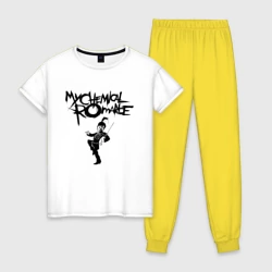 Женская пижама с белой футболкой хлопок The Black Parade