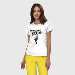 Женская пижама с белой футболкой хлопок The Black Parade - фото 2