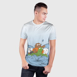 Мужская футболка 3D Slim Bears on a turtle - фото 2