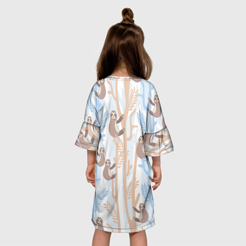 Детское платье 3D Ленивец стайл, цвет 3D печать - фото 5