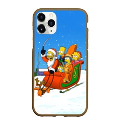 Чехол для iPhone 11 Pro Max матовый Simpsons New Year