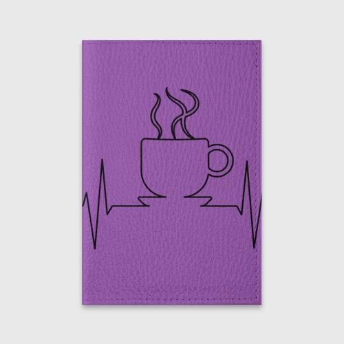 Обложка для паспорта матовая кожа Чашечку кофе?, цвет фиолетовый