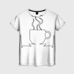 Женская футболка 3D Чашечку кофе?