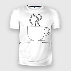 Мужская футболка 3D Slim Чашечку кофе?