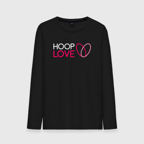 Мужской лонгслив хлопок Hoop Love logo white, цвет черный