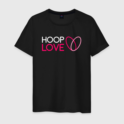 Мужская футболка хлопок Hoop Love logo white, цвет черный