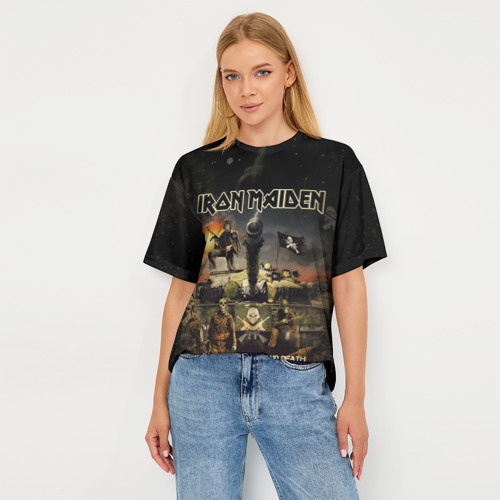 Женская футболка oversize 3D Iron Maiden, цвет 3D печать - фото 5