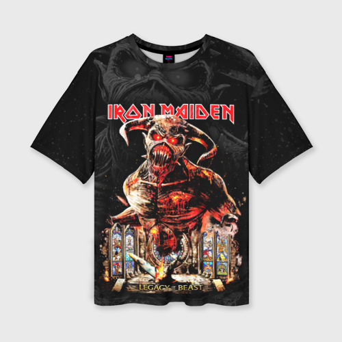 Женская футболка oversize 3D Iron Maiden, цвет 3D печать