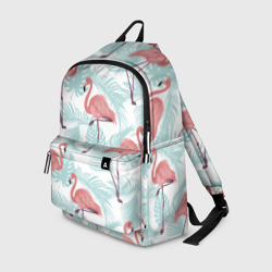 Рюкзак 3D Узор фламинго и тропических растений