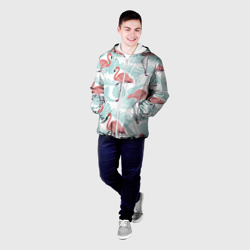 Мужская куртка 3D Узор фламинго и тропических растений - фото 2