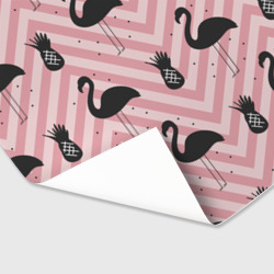 Бумага для упаковки 3D Черный фламинго арт - фото 2