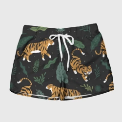 Женские шорты 3D Тропический тигр
