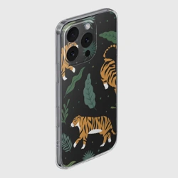 Чехол для iPhone 16 Pro Max силиконовый с защитой камеры Тропический тигр - фото 2