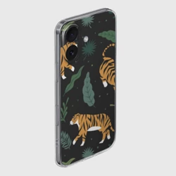 Чехол для iPhone 16 силиконовый с защитой камеры Тропический тигр - фото 2