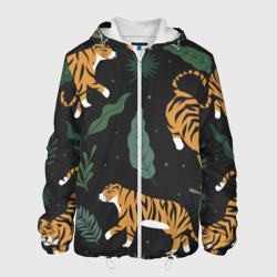 Мужская куртка 3D Тропический тигр