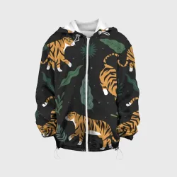 Детская куртка 3D Тропический тигр