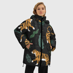 Женская зимняя куртка Oversize Тропический тигр - фото 2
