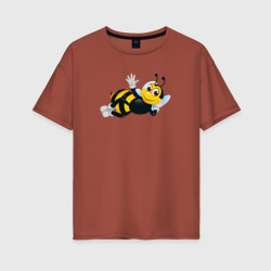 Женская футболка хлопок Oversize Пчела