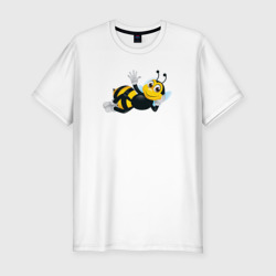 Пчела – Мужская футболка хлопок Slim с принтом купить